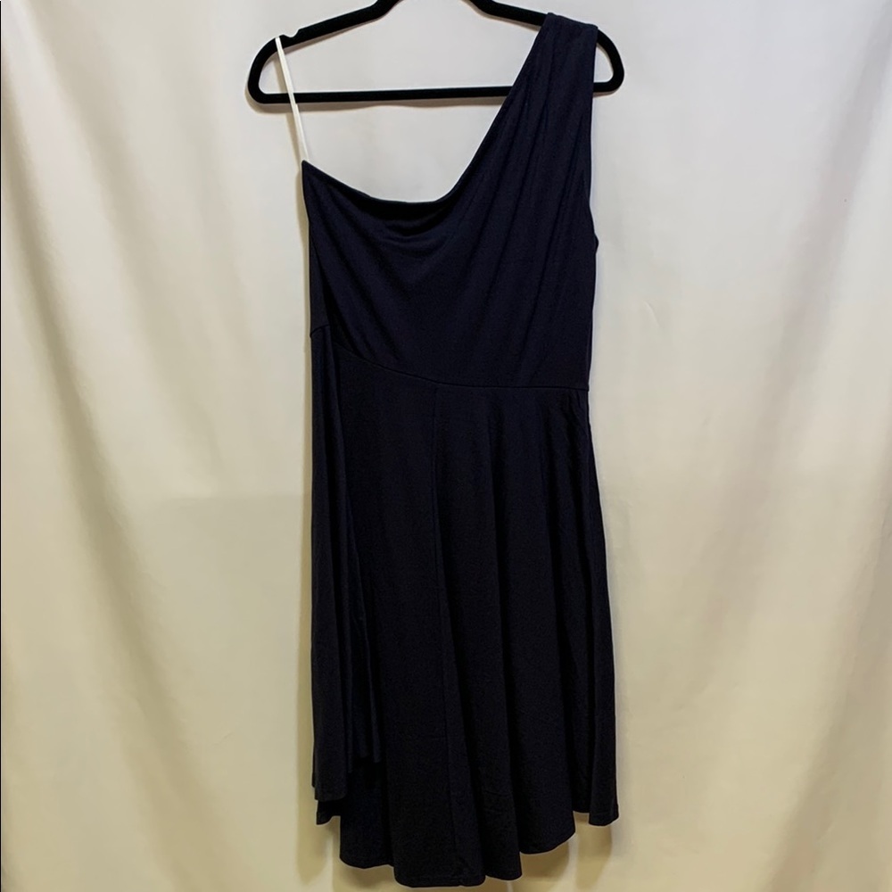 Navy One-Shoulder Asymmetrical Sundress